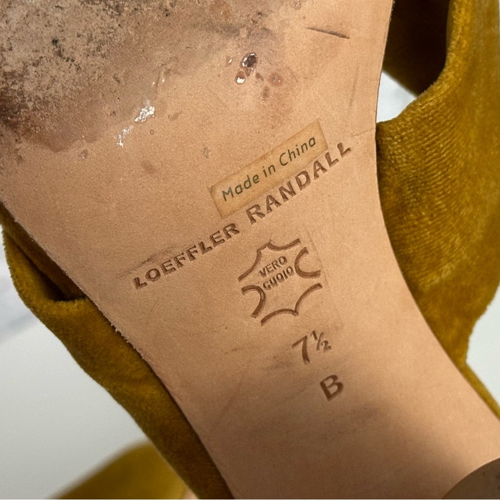 LOEFFLER RANDALL Velvet Coco Mule - Yellow Gold - Picture 8 of 9